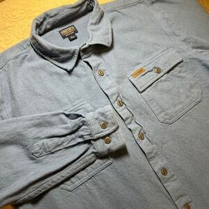 Smiths Workwear Blue Long Sleeve Flannel Button Up Shirt Men's Size L